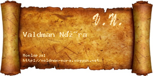 Valdman Nóra névjegykártya